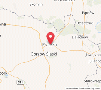 Mapa: Praszka, województwo opolskie