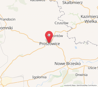 Mapa: Proszowice, województwo małopolskie