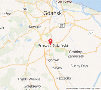 Mapa: Pruszcz Gdański, Województwo pomorskie
