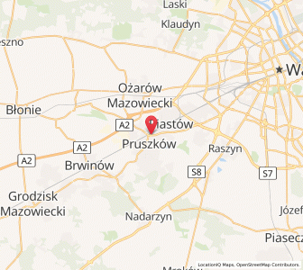Mapa: Pruszków, Województwo mazowieckie