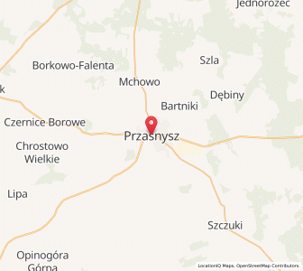 Mapa: Przasnysz, województwo mazowieckie