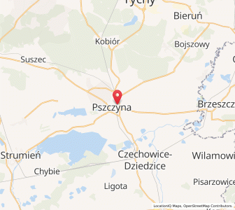 Mapa: Pszczyna, Województwo śląskie