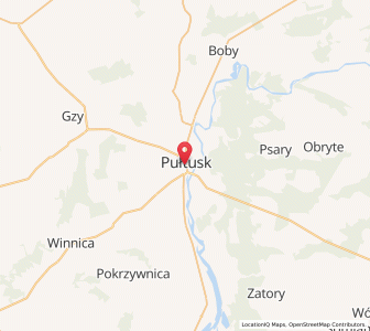 Mapa: Pułtusk, Województwo mazowieckie