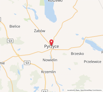 Mapa: Pyrzyce, województwo zachodniopomorskie