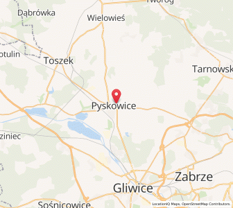 Mapa: Pyskowice, województwo śląskie