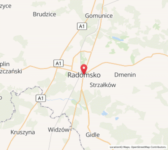 Mapa: Radomsko, Województwo łódzkie