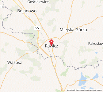 Mapa: Rawicz, Województwo wielkopolskie
