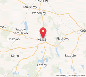 Mapa: Reszel, województwo warmińsko-mazurskie