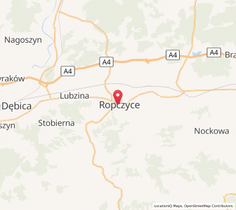 Mapa: Ropczyce, województwo podkarpackie