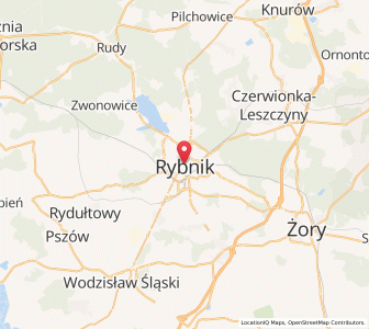 Mapa: Rybnik, Województwo śląskie