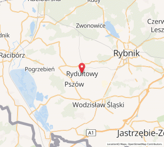Mapa: Rydułtowy, Województwo śląskie