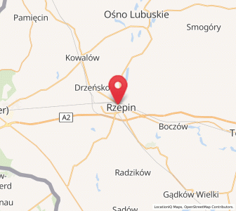 Mapa: Rzepin, województwo lubuskie