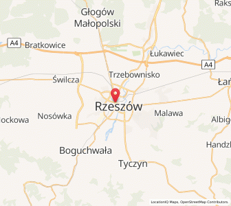 Mapa: Rzeszów, Województwo podkarpackie