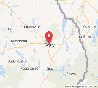 Mapa: Sejny, województwo podlaskie