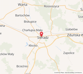 Mapa: Sieradz, Województwo łódzkie