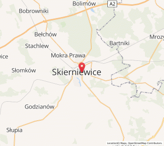 Mapa: Skierniewice, Województwo łódzkie