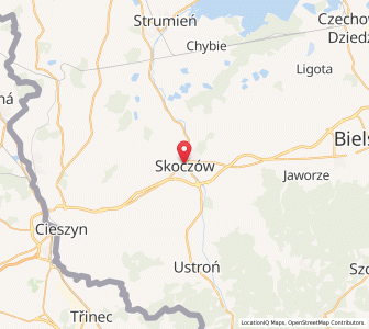 Mapa: Skoczów, województwo śląskie