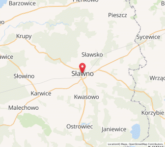 Mapa: Sławno, województwo zachodniopomorskie