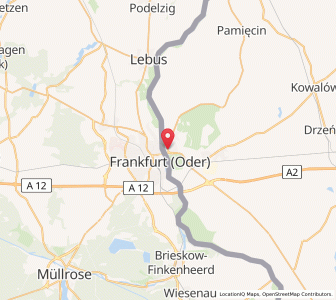 Mapa: Słubice, województwo lubuskie