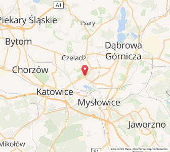 Mapa: Sosnowiec, Województwo śląskie