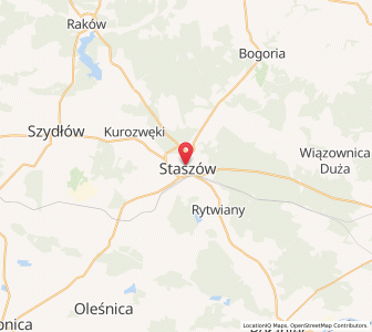 Mapa: Staszów, województwo świętokrzyskie