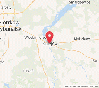 Mapa: Sulejów, województwo łódzkie