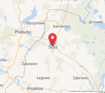 Mapa: Susz, województwo warmińsko-mazurskie