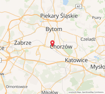 Mapa: Świętochłowice, Województwo śląskie