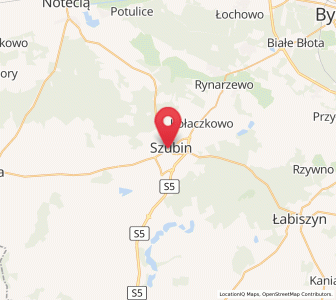 Mapa: Szubin, województwo kujawsko-pomorskie