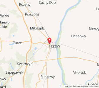 Mapa: Tczew, Województwo pomorskie