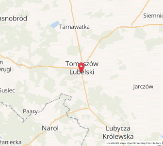 Mapa: Tomaszów Lubelski, Województwo lubelskie