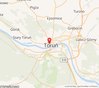 Mapa: Toruń, Województwo kujawsko-pomorskie
