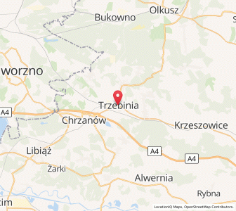 Mapa: Trzebinia, województwo małopolskie