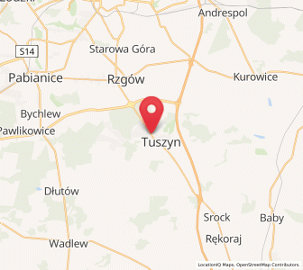 Mapa: Tuszyn, województwo łódzkie
