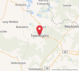 Mapa: Twardogóra, województwo dolnośląskie