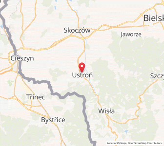 Mapa: Ustroń, województwo śląskie