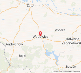 Mapa: Wadowice, Województwo małopolskie