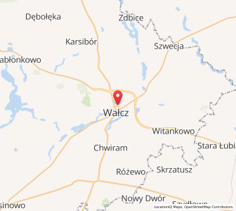 Mapa: Wałcz, Województwo zachodniopomorskie