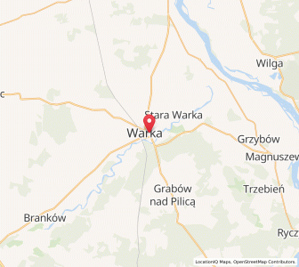 Mapa: Warka, województwo mazowieckie
