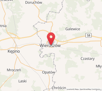 Mapa: Wieruszów, województwo łódzkie