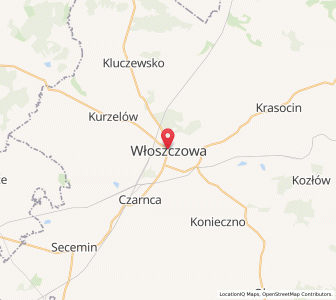 Mapa: Włoszczowa, województwo świętokrzyskie