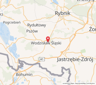 Mapa: Wodzisław Śląski, Województwo śląskie