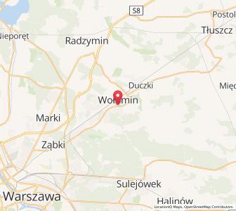 Mapa: Wołomin, Województwo mazowieckie