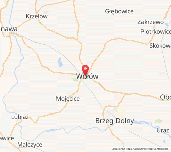 Mapa: Wołów, województwo dolnośląskie