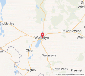 Mapa: Wolsztyn, województwo wielkopolskie