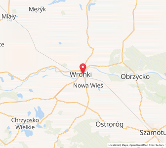 Mapa: Wronki, województwo wielkopolskie