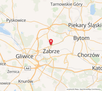 Mapa: Zabrze, Województwo śląskie