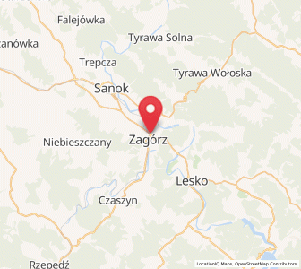 Mapa: Zagórz, województwo podkarpackie