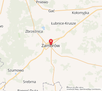 Mapa: Zambrów, Województwo podlaskie