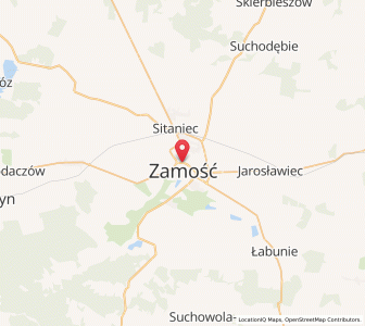 Mapa: Zamość, Województwo lubelskie